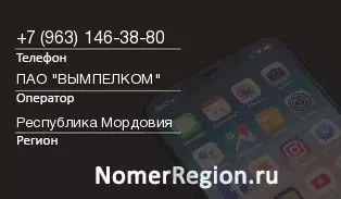 Кто звонил с 9631463880 - регион и оператор